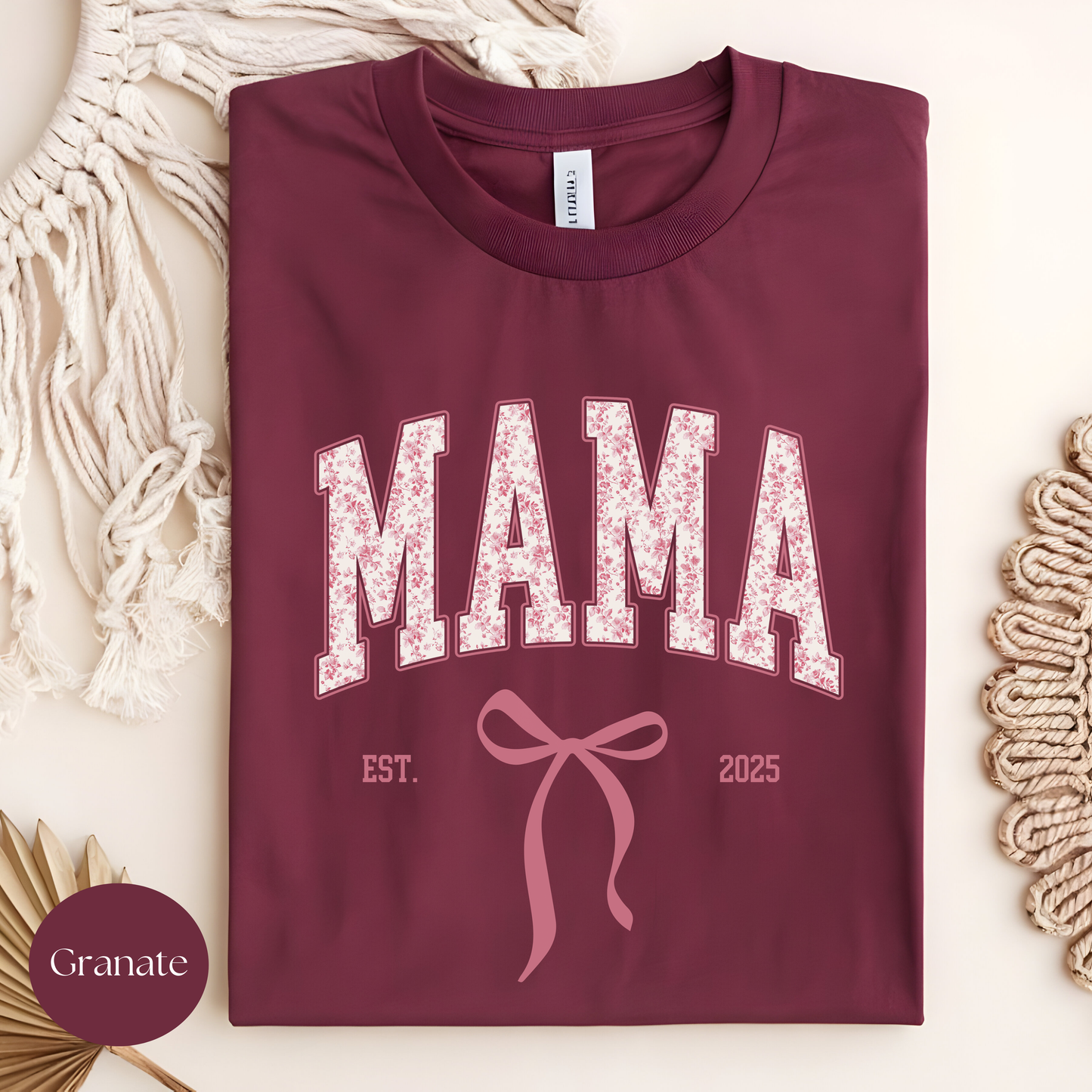 Camiseta Mama Est Personalizada - Camiseta de algodón eco-friendly - Camiseta Personalizada para Mamá