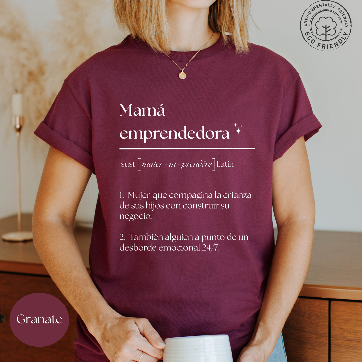 Camiseta Mamá Emprendedora Personalizada - Camiseta de algodón eco-friendly - Camiseta Personalizada para Mamá